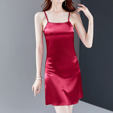 Femmes Sexy Satin Robe Cami Chemise de Nuit Lingerie Pyjama Nightgown Chic
