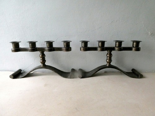 Paire chandeliers fer - paire, de