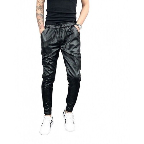 Jeans cuir pantalon - cuir, real