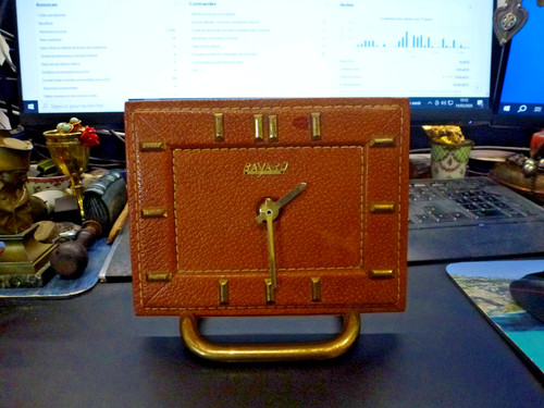 Pendulette vintage bayard cuir - pendulette,