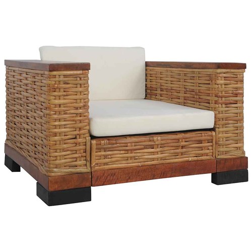 Fauteuil avec coussins marron - fauteuil,