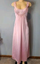 Vtg Satin Slip Dress Lace