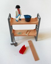 Playmobil 3833 ouvrier chantier échafaudage boite outils rouge scie peintre