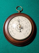 Petit Baromètre ancien rond bois Décoration vintage