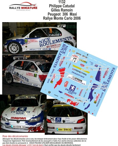 Decals ref 1132 peugeot - 1/43,