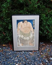 "Le Sumo" estampe en couleurs par Utagawa Kumisada dit Toyokuni III milieu XIXè