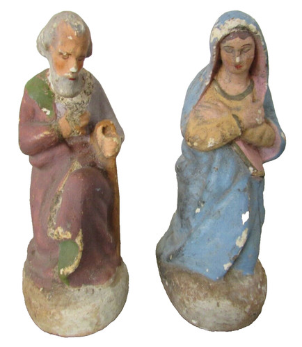 Lot anciens santons en - lot,