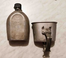 Ancienne Gourde militaire en Aluminium armée américaine datée de 1943