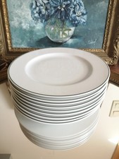 9 Assiettes Plates Porcelaine Limoges 😍Décoré Sologne 26 Cm