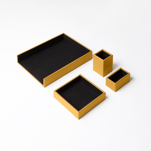 Set bureau cuir véritable - set,