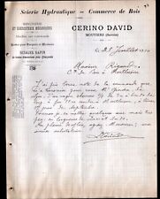 MOUTIERS (73) SCIERIE MENUISERIE EBENISTERIE / BOIS MEUBLES "David CERINO" 1910