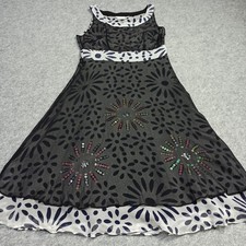 Robe Femme Diane Von Furstenberg 100% Soie Taille US-4 Chiffon Noir Blanc DVF