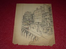 [DESSIN PRESSE BD] MARCEL THIERRY DESSIN ORIGINAL Crayon Croquis PARIS Havas