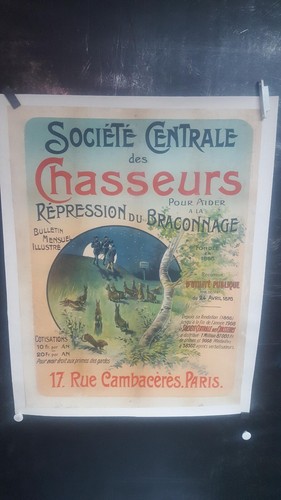 Affiche rare chasse - ,