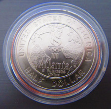 1 /2 DOLLAR  1995 JEUX  OLYMPIQUE  ATLANTA   BASKETALL  ARGENT  38,1 mm   26,73