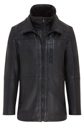 Veste cuir classique - classique, noire