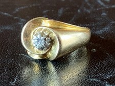 Bague tourbillon diamant, années 1940 style Tank en OR 18 K