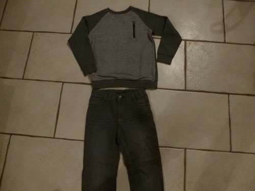 Jeans pull gris assorti - jeans,