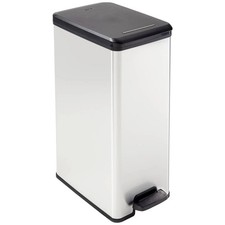 Curver DECO Bin 240640 Poubelle 40 l (l x H x P) 250 x 610 x 420 mm argent,