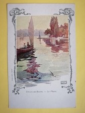 Superbe cpa 1900 New Art Source Cachat ILLUSTRATION ÉVIAN les BAINS Le PHARE