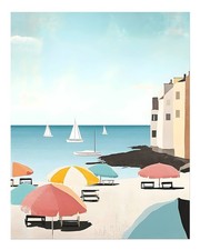 Scène de plage côtière art