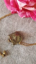 Collier sautoir adorable Tortue et pierre  lune acier. Neuf. Sagesse protection