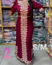 CAFTAN GANDOURA BRODERIE LONGUE NEUVE (voir photos pour tailles)