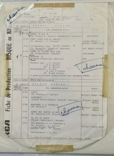 Sylvie vartan test pressing - sylvie,