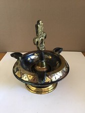 Cendrier  style oriental main de Fatma en laiton ciselé 3 Tons Vintage