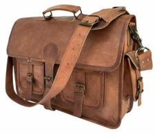 Chèvre Peau Cuir Qualité Fourre-Tout Mallette Ordinateur 15 " Sac Messager