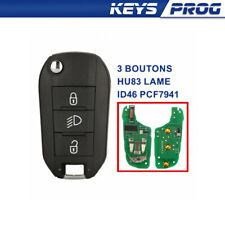Clé telecommande vierge compatible Peugeot Citroen bouton phare ID46 PCF7941