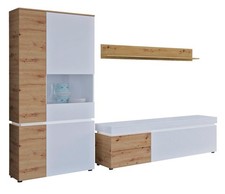 Meuble De Séjour Luci Ensemble De 3 Pièces Chêne Artisan Blanc