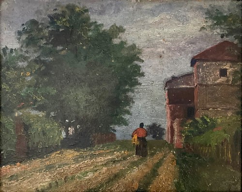 Huile sur panneau - École, de