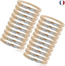 Lot de 20 cercles à broder ronds en bois de bambou de 15 cm - Broderie au point 