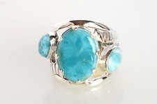 Bague Larimar en argent massif