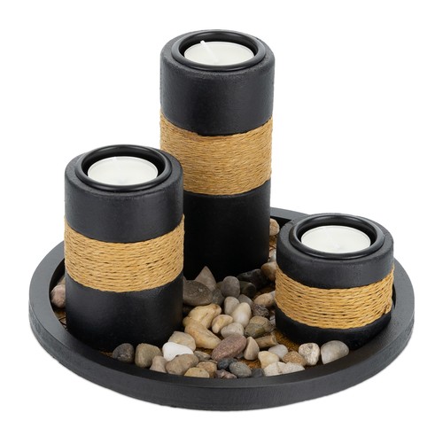 Porte bougies avec plateau - porte-bougies,