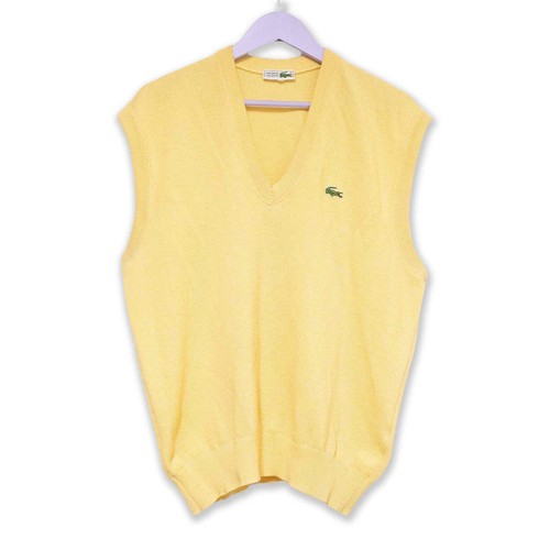 Gilet lacoste vintage jaune - gilet,