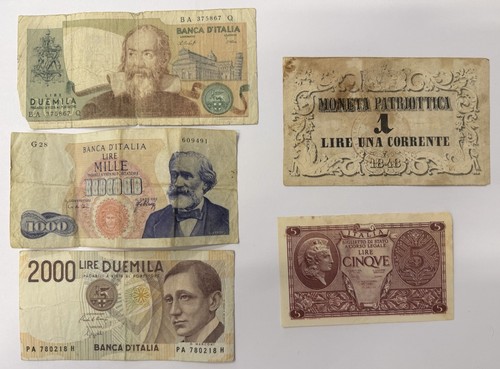 Lot billets banque italie - billets,
