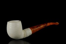 Bloc pipe en écume de mer fait main art pipe à tabac à fumer 海泡石 avec...