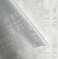 Nappe en tissu polyester QUADRO blanc 175 cm - Nappe antitache et imperméable