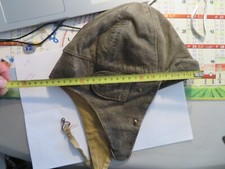 Vieux casque cuir moto vintage Peugeot solex mobylette terrot aviation army ??