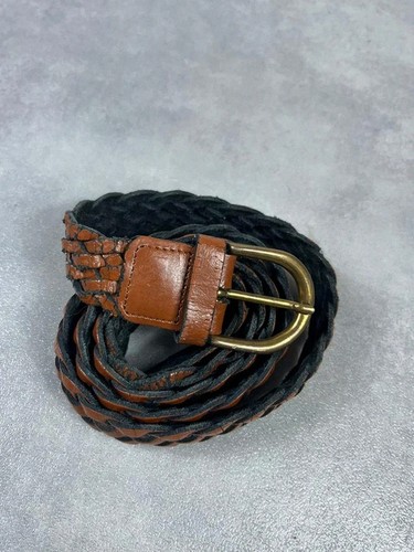 Ceinture cuir tressée marron