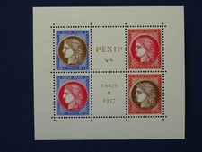 Très beau bloc CERES PEXIP PARIS 1937 348-351 neuf** luxe (cote 450 €)
