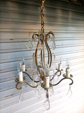 Imposant lustre cage en laiton