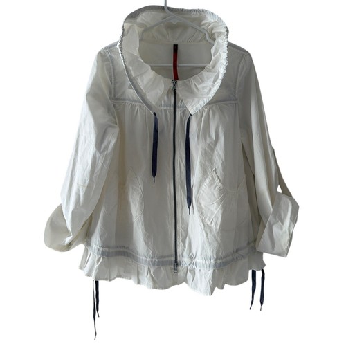 Women white full zip - white, pockets