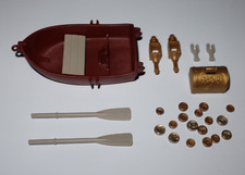 Playmobil Accessoire Pirate Barque + Paire Rames + Lanternes + Trésor 15 Pièces