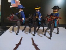 Playmobil 3 Soldats Nordistes Cavalerie 