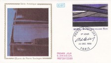 Enveloppe 1er jour Tableau Pierre Soulages Peintre 1986 CEF