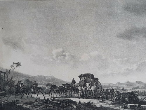 Voyage poste lithographie - voyage,