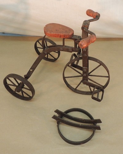 Vintage metal tricycle with - vintage,